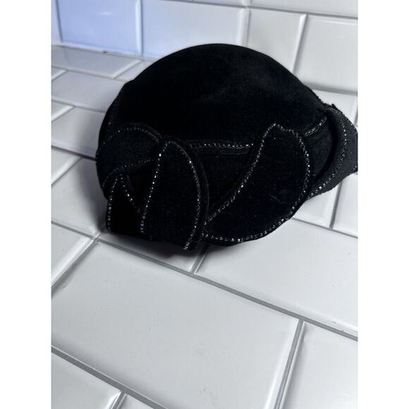 Helen Joyce Original New York Black Velour Vintage Hat With Rhinestones Fle’chet main image 9